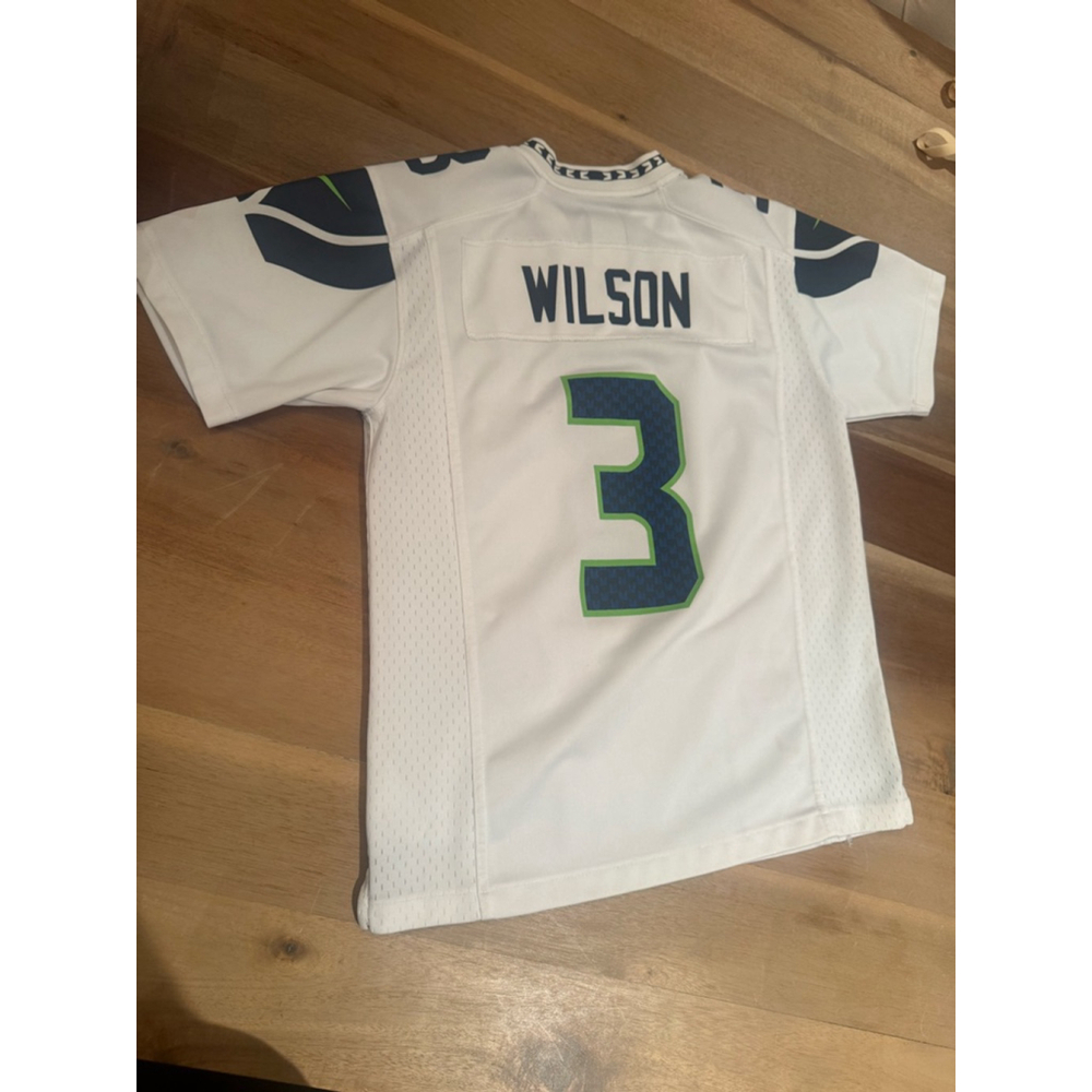 Nike Seattle Seahawks Russell Wilson Jersey Kid's M White Blue - Picture 7 of 10